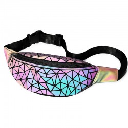 Sporty chest bag 2021 Summer new luminous waist bag for women's Instagram fashion trend geometric diamond-shaped crossbody bag