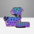 Factory direct supply of luminous and colorful pu cosmetic bags, pen cases, foldable reflective toiletry storage bags, portable mouth red envelopes