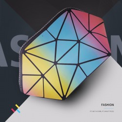 2021 New Summer pu mouth red envelope Portable gradient color rainbow bag Desktop Small cosmetic bag Data Cable storage bag
