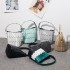 Handbag, Japanese diamond-shaped vegetable basket, ethnic style color-blocking bucket bag, single-shoulder fashionable and simple shopping bag for women