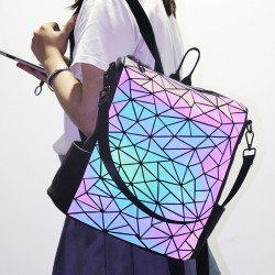 2022 new trendy backpacks for men and women, geometric diamond-shaped luminous bags, versatile and personalized travel bags for Japan and South Korea