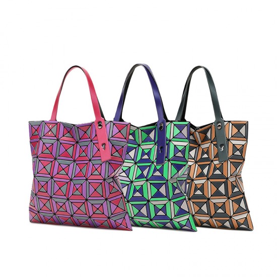 The 2025 new color tote bag, Japanese limited edition geometric diamond-shaped bag, color-blocked six-compartment bag, single-shoulder bag, and women's trend The 2025 new color tote bag, Japanese limited edition geometric diamond-shaped bag, color-blocked six-compartment bag, single-shoulder bag, and women's trend