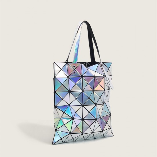Japanese laser geometric diamond-shaped bag, colorful matte checkered children's bag, large-capacity single-shoulder bag, fashionable commuting handbag Japanese laser geometric diamond-shaped bag, colorful matte checkered children's bag, large-capacity single-shoulder bag, fashionable commuting handbag