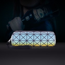 Creative and simple stationery pen case, large-capacity diamond-shaped geometric gift bag, PU material square box portable storage bag