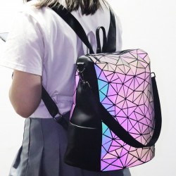 2022 new trendy backpacks for men and women, geometric diamond-shaped luminous bags, versatile and personalized travel bags for Japan and South Korea