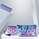 Korean version fashionable diamond-shaped 3D laser PU folding cosmetic bag, portable travel clutch bag, gradient color storage toiletries bag Korean version fashionable diamond-shaped 3D laser PU folding cosmetic bag, portable travel clutch bag, gradient color storage toiletries bag