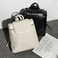 Niche high-end backpack, women's large-capacity soft leather backpack, versatile travel bag, casual and simple diamond-shaped hand-carried schoolbag