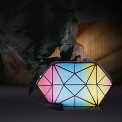 2021 New Summer pu mouth red envelope Portable gradient color rainbow bag Desktop Small cosmetic bag Data Cable storage bag